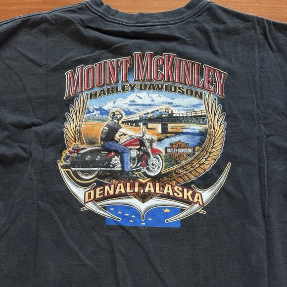 Vintage Harley Davidson Flame Pocket Denali Alaska T-Shirt Men's XL/2XL - Picture 6 of 8
